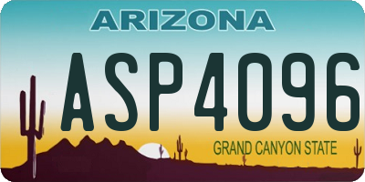 AZ license plate ASP4096