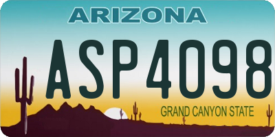 AZ license plate ASP4098