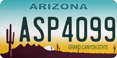 AZ license plate ASP4099