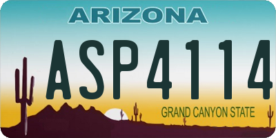 AZ license plate ASP4114