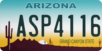 AZ license plate ASP4116