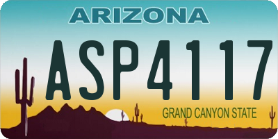 AZ license plate ASP4117