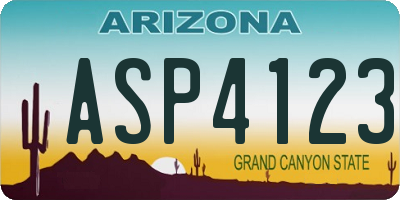 AZ license plate ASP4123