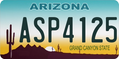 AZ license plate ASP4125