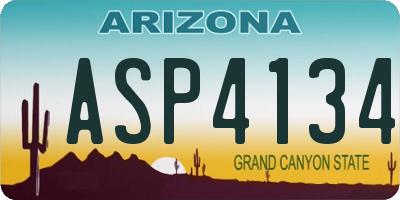 AZ license plate ASP4134