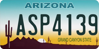 AZ license plate ASP4139