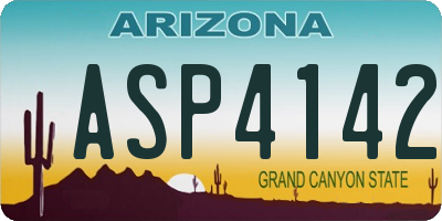 AZ license plate ASP4142