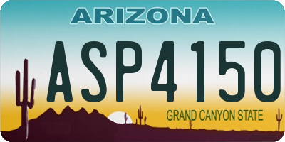 AZ license plate ASP4150