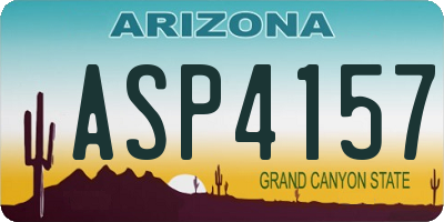 AZ license plate ASP4157