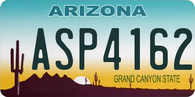 AZ license plate ASP4162
