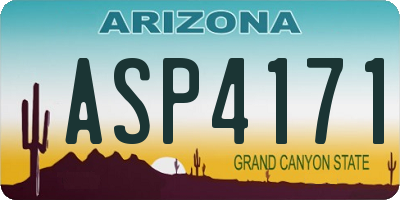 AZ license plate ASP4171