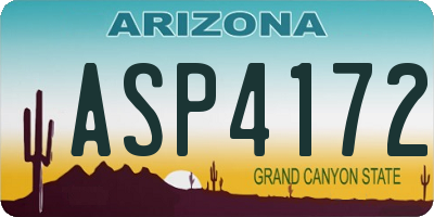 AZ license plate ASP4172