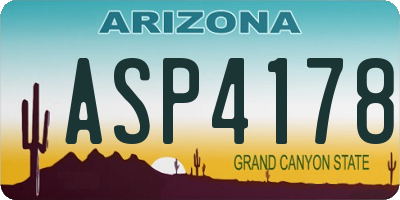 AZ license plate ASP4178