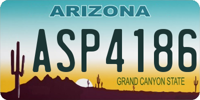 AZ license plate ASP4186