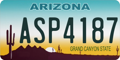 AZ license plate ASP4187