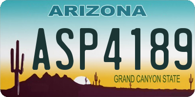 AZ license plate ASP4189