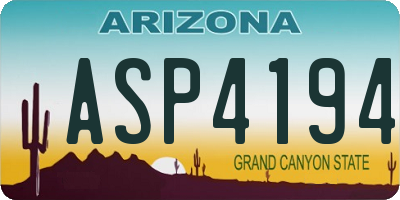 AZ license plate ASP4194