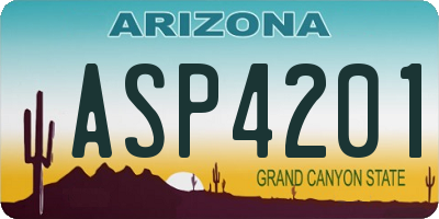 AZ license plate ASP4201