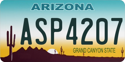 AZ license plate ASP4207