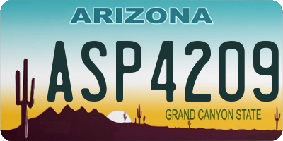 AZ license plate ASP4209
