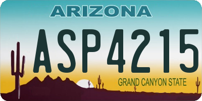 AZ license plate ASP4215