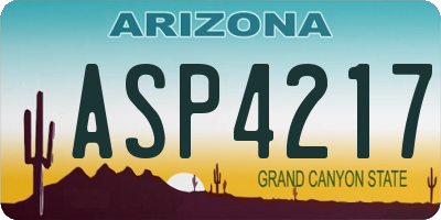 AZ license plate ASP4217