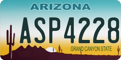AZ license plate ASP4228