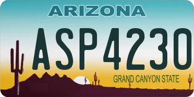 AZ license plate ASP4230