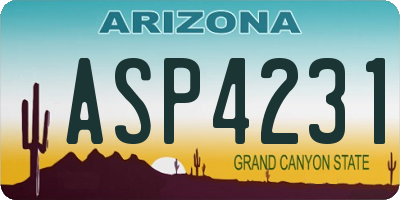 AZ license plate ASP4231