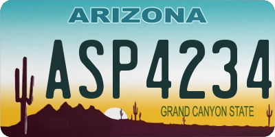 AZ license plate ASP4234