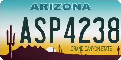 AZ license plate ASP4238