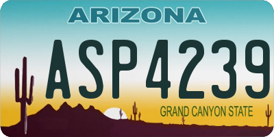 AZ license plate ASP4239