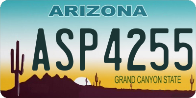 AZ license plate ASP4255