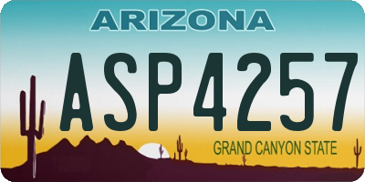 AZ license plate ASP4257