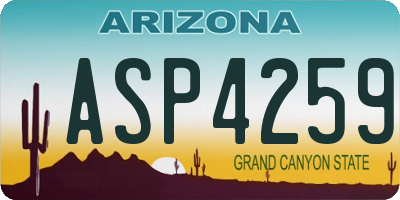 AZ license plate ASP4259