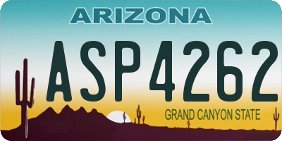 AZ license plate ASP4262