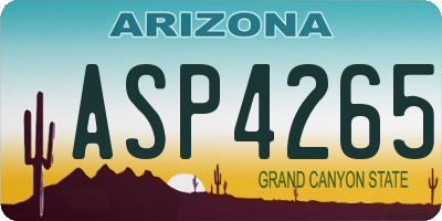 AZ license plate ASP4265