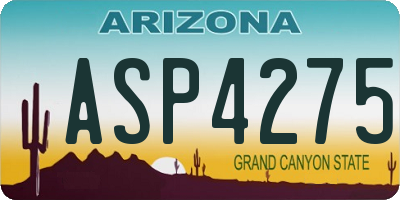 AZ license plate ASP4275