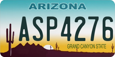 AZ license plate ASP4276