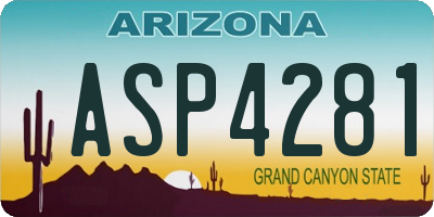 AZ license plate ASP4281