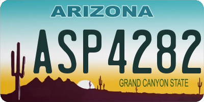 AZ license plate ASP4282