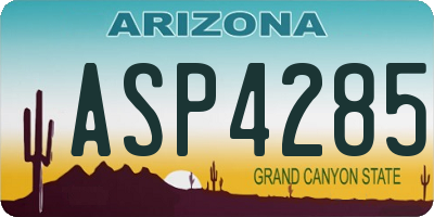 AZ license plate ASP4285