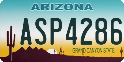 AZ license plate ASP4286