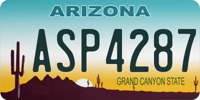 AZ license plate ASP4287