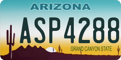 AZ license plate ASP4288