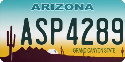 AZ license plate ASP4289