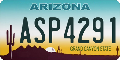 AZ license plate ASP4291