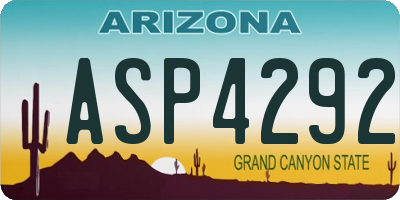 AZ license plate ASP4292