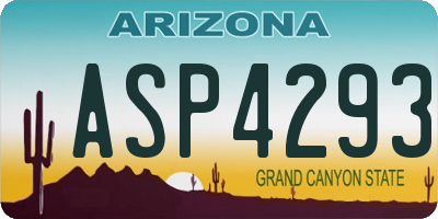 AZ license plate ASP4293