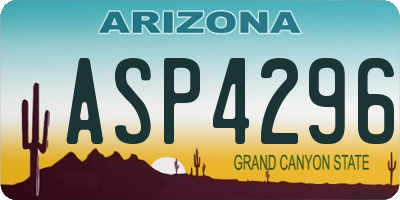 AZ license plate ASP4296